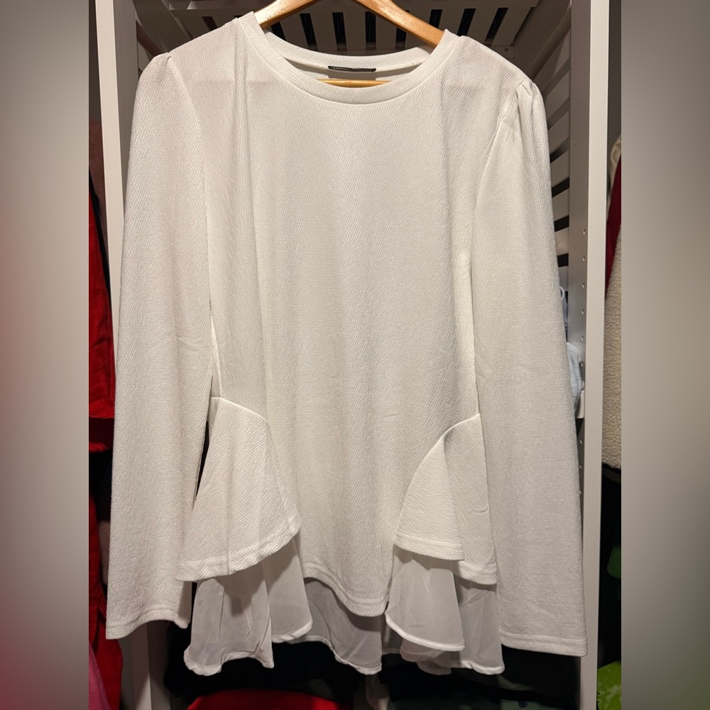 Elegant White Women's peplum top